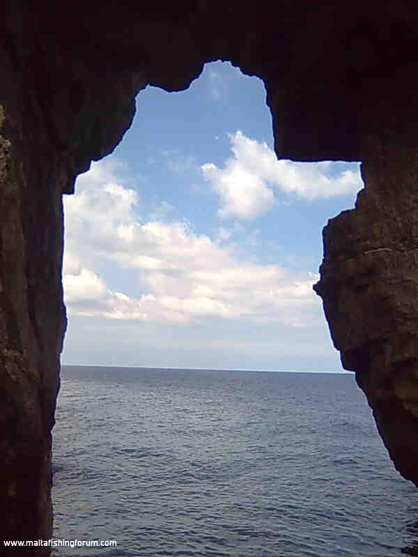 Wied il milah window as seen form underneath