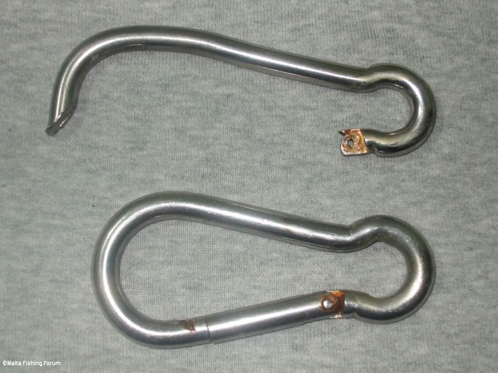 Storm damaged snap hook