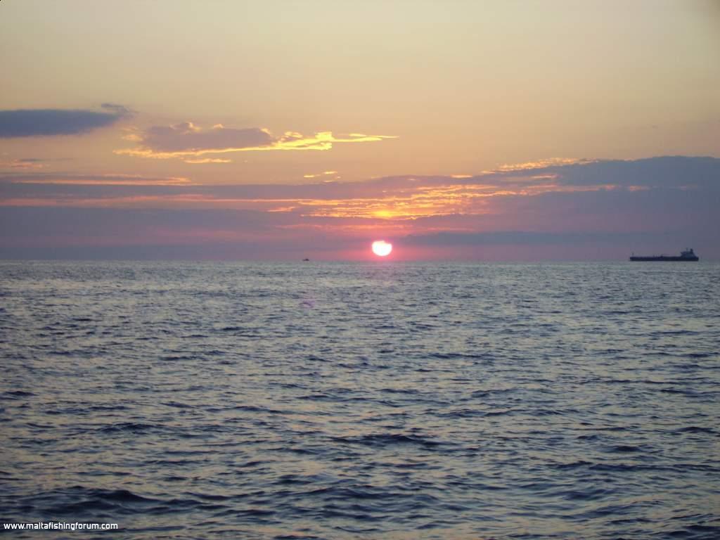 Sunset 20 miles off Gozo June 2008